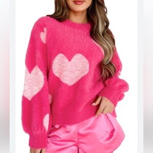 Pink Heart Sweater